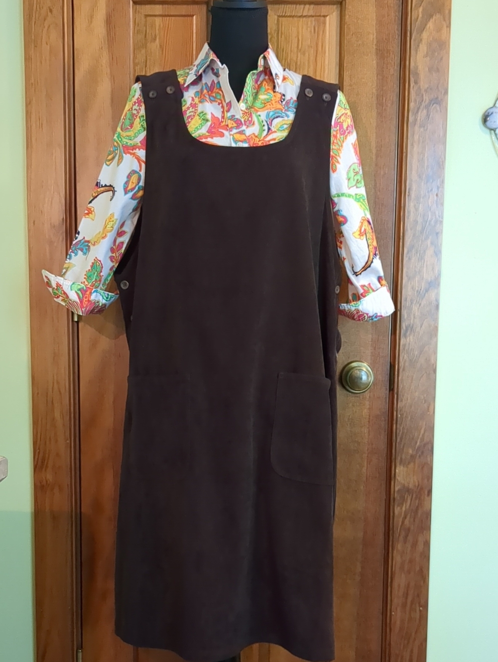 Jenna Lane Of NY Faux Suede Jumper Shifi Dress